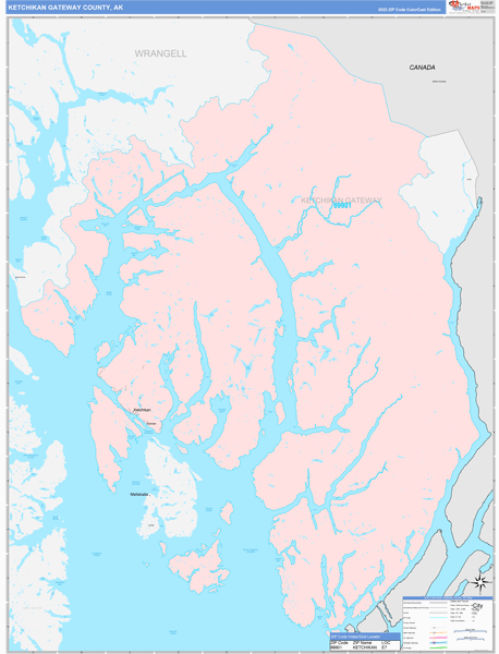 Ketchikan Gateway Borough (County), AK Wall Map